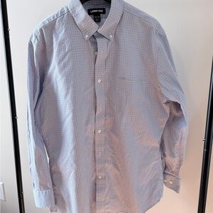 Lands' End Men's Blue Gingham Shirt